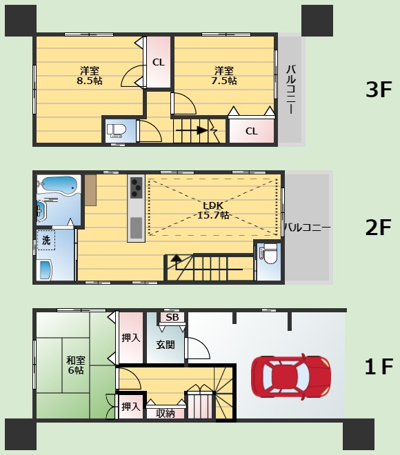 大阪府吹田市山田東1丁目（一戸建）の賃貸物件の間取り