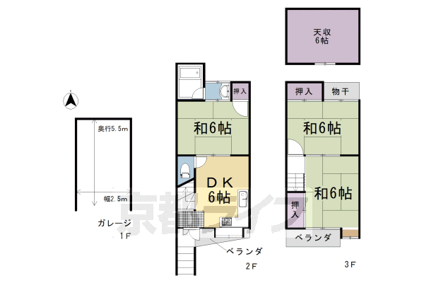 京都府京都市右京区山ノ内北ノ口町（一戸建）の賃貸物件Aの間取り