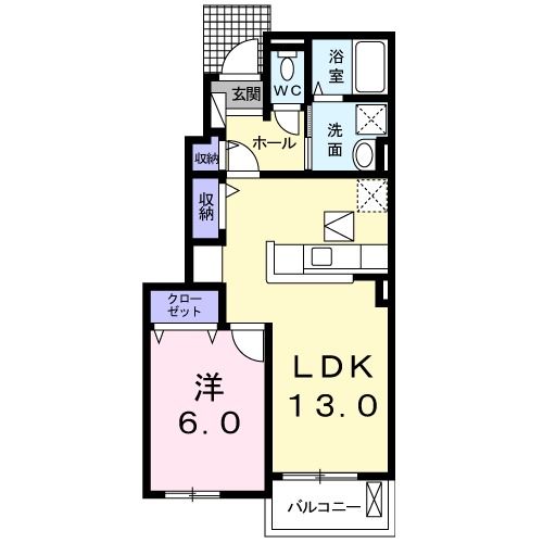 徳島県阿南市福村町北筋（アパート）の賃貸物件の間取り