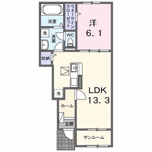 徳島県阿南市富岡町玉塚（アパート）の賃貸物件の間取り