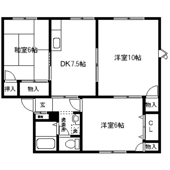 コーポ蜂屋敷B101の間取り